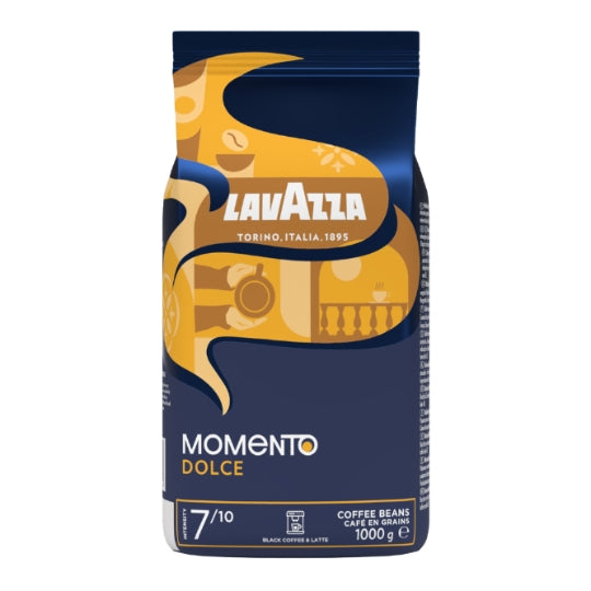 Café en Grains Momento Dolce Intensité 7/10 LAVAZZA — le paquet de 1kg — Lot de 3